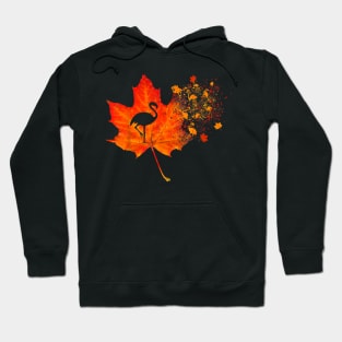 Cute Flamingo Thanksgiving Fall Leaves Costume Autumn Hoodie